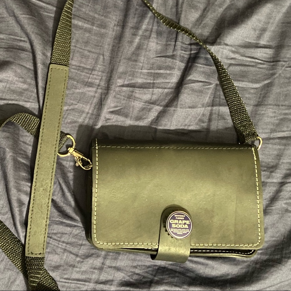 100% Recycled Rubber Purse with Grape Soda Bottle Cap Closure